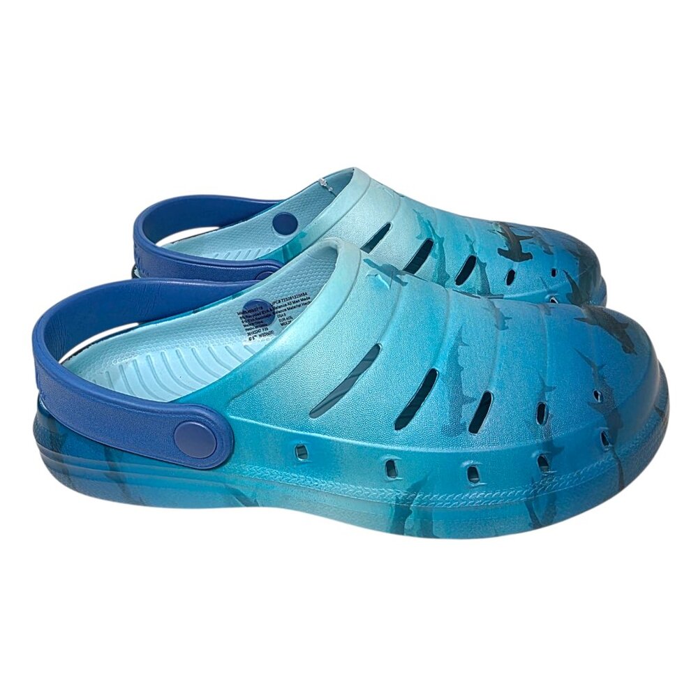 Rugged Shark Clog Sandals Discovery Shark Week Swivel Strap Mens Sizes 8-13 Blue - Picture 4 of 9
